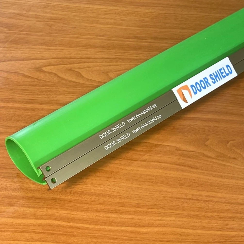 Green shield and gray square binder