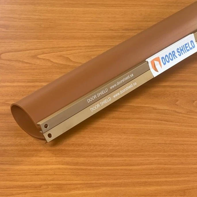 Medium brown shield and grey square binder